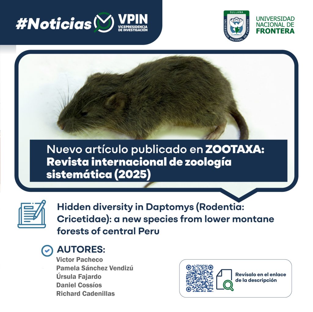Docente investigador publica artículo en revista internacional de Zoología