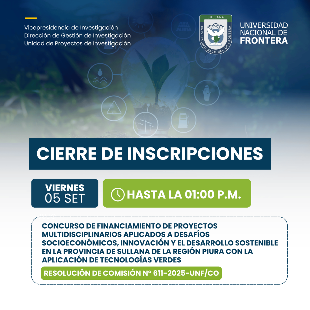Cierre de inscripciones: Concurso de Financiamiento de Proyectos Multidisciplinarios UNF